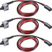 2 Pack 2 Pin SW PC Desktop Power Cable on/off Push Button ATX Computer Switch Wire 60cm