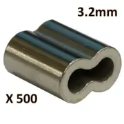 500 x 3.2mm Wire Rope Nickel Plated Copper Swages Stainless Steel Balustrade