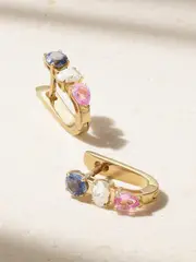 [Sorellina] Sorellina - Nomad 18-karat Gold, Sapphire And Diamond Earrings - One size One size Gold