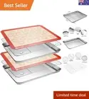 Stainless Steel Baking Sheet Tray Cooling Rack with Silicone Baking Mat Set, ...