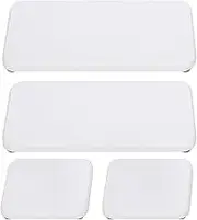 4pcs Water Absorbent Diatomite Trays, Diatomite Coasters Water Absorbing Stone with 4pcs Silicone Pads Dish Drying Mat Sink Accessories Pad for Kitchen Counter Tableware Cup Bathroom Soap (White)
