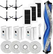 Accessory Set for Ecovacs Deebot X5 Omni / X5 Pro Vacuum Cleaner Replacement Part, Main Brush, 4 Wipes, 3 Dust Bags, 4 Side Brushes, 3 Filters + Brush