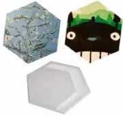 Hexagon Wood Framed Artist Blank Art Canvas Boards For Acrylic Oil Painting