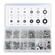 50400A Stainless Steel Lock and Flat Washer Assortment | 350 Piece Set | 12 D...