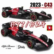 Bburago 1:43 2023 F1 Alfa Romeo Stake C43 #24 / #77 Diecast Model Car Toy Gift