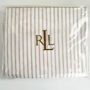 VTG Ralph Lauren KING Extra Deep Fitted Sheet Cotton Tan Stripe Coral Beach 450T