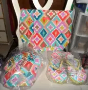 Vera Bradley Lighten up drawstring bag, ball cap & flip flops Hacienda Diamonds