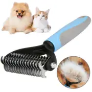 Grooming Brush For Pet Dog Cat Deshedding Rake Comb Fur Remover Reduce 2-Sided