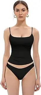 [MIRITY] Women's Sexy Double Lined Square Neck Tank Top - Y2K Going Out Adjustable Spaghetti Strap Cami