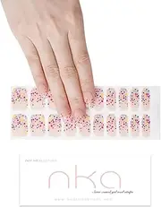 NKA Semi Cured Gel Nail Polish Strip - 20 Gel Nail Stickers Wraps -UV LED Lamp Curing Nail Polish Strips - Sprinkles