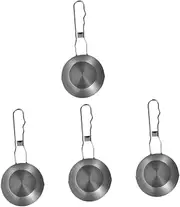 4pcs Mini Deep Frying Pan Butter Melting Pot Frying Pot Portable Pot Simmering Pot Mini Pot Camping Cookware Pot Cheese Melting Pot Butter Warmers Small Saucepan Stainless Steel
