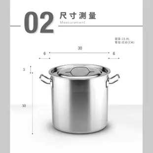【ZEBRA 斑馬牌】304不鏽鋼深型魯桶雙耳湯鍋 21.0L(30X30cm 營業用大容量)