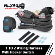 2-Lead Wiring Harness Kit Rocker Switch LED Light Bar FOG ON-OFF 40A Relay Fuse