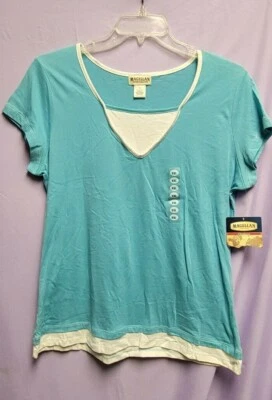 Magellan Womens sportwear Pullover Top. Size XXL. Color is Blue 100% Cotton