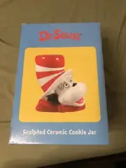 Vandor Dr. Seuss The Cat in The Hat Sculpted Ceramic Cookie Jar PRESTINE CONDITI