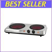Portable 2-Burner Electric Hot Plate - Stylish, Lightweight & Perfect for Travel