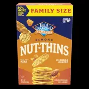 Blue Diamond Nut-Thins Family Size Almonds Cheddar Cheese Rice Crackers Snacks,