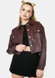 Text Me Tonight Vegan Leather Jacket
