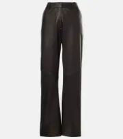 [The Sei] The Sei Leather straight pants AU 12 black