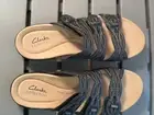 Clark’s Laurie Ann Ruby Black Leather Sandal 7.5 M