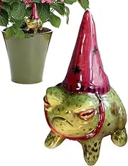 Little Wizard Frog Ornament Frog Figurine Innovative Frog Garden Ornament Resin Little Wizard Frog Ornament, Outdoor Garden Art Sculpture Hand Painted Bonsai Ornament for Patio Lawn Garden Decoration