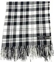 100% Wool Blanket/Throw/Rug - Scott Black & White Tartan