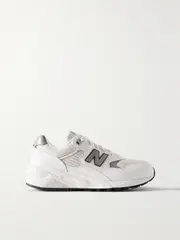 [New Balance] New Balance - 580 Rubber-trimmed Leather And Mesh Sneakers - White - US10 US 10 White