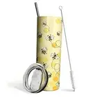 Yellow Bee Coffee Mug - Insulated 20 Oz Tumbler with Lid and Straw for Bee