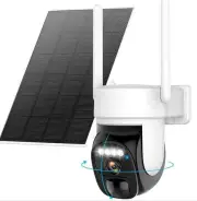 Hawkray Solar Security Cameras Wireless Outdoor ，2K 360° View Pan Tilt Low Power