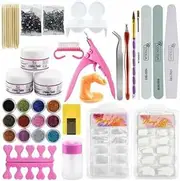 Acrylic Nail Art Kits Full Set DIY Acrylic Powder and Glitter Manicure Set AU