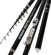 Carbon Fiber 2.4M-6.3M Rock Fishing Rod Telescopic Portable Travel Ultralight Carp Feeder Fishing Rod Spinning Rod Boat Sea