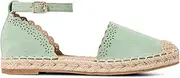 [Joe Browns] Women's Laser-Cut Flower Espadrille Flat Shoes Wedge Sandal