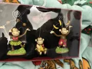 Monkey Picture Frame Set of 3 Letter Holders Original Box CUTE W Free Xmas Box