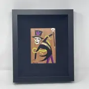 Framed Shag Josh Agle Wood Print (Baby Tattoo) 56/100 Black Scoop Fabric Liner