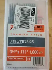 *Paslode 650535 FUEL+NAIL Collated Framing Nails, 3 1/4 In L, Brite, 1000 Pk