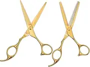 SHERCHPRY 2 Pcs Set Hairdressing Scissors Set Professional Cutting Thinning Tools for All Hair for Barbers Home Use present for Stylists