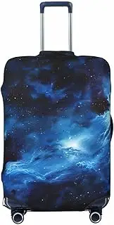 [CADREWY] Blue Galaxy Print Travel Suitcase Cover Luggage Protector with Elastic Anti Scratch for Carry On, Black, Large