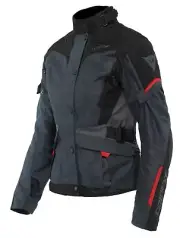 Dainese Tempest 3 D-Dry Womens Motorcycle Jacket Black Ebony/Lava Red