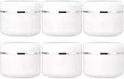 100ml Plastic Jar with Dome Lid PP Liner White Silver Edge Portable Empty Refillable Face Cream Lip Balm Lotion Storage Container and DIY Sample (Pack of 20)