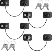 4Pcs Refrigerator Lock Combination Child Safety Locks with Keys Strong Adhesive Cabinet Locks Baby Proof Child Locks for Doors Kitchen Drawer Cupboard Closet and Window(black)