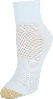 [Gold Toe] Women's CoolMax Quarter Ankle Socks (Pack of 3), White