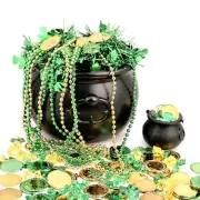 St Patrick's day Decorations Candy Cauldron Kettle Set with Lucky Shamrock