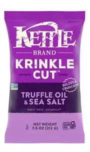New Kettle Brand Krinkle Cut Truffle Oil & Sea Salt Bolder Potato Chip 7.5oz