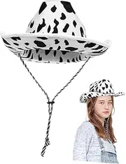 [Holibanna] 1pc Cowboy Hat Cowgirl Hats Hat Bands for Hats Captain Hat Bucket Hats for Men UK Wide Brim Fedora Bucket Hat Men Cowgirl Cow Print Hat Women Big-eave Hat Print Cowboy Felt