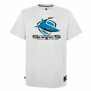 NRL Cotton Logo Tee Shirt - Cronulla Sharks - YOUTH - Rugby League - White