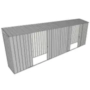 Build-a-Shed 0.8 x 6 x 2m Skillion Shed with Dual Double Sliding Side Doors - Zinc