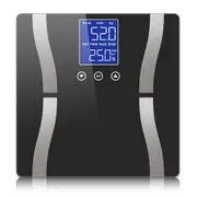 SOGA Glass LCD Digital Body Fat Scale Bathroom Electronic Gym Water Weighing Scales Black