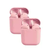 2 Packs Wireless Earbuds inPods 12 Touch Control Bluetooth 5.0 Earbuds Earphone with Storage Case-Pink