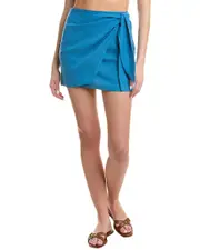 ViX Solid Rai Linen-Blend Mini Skirt