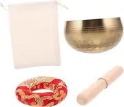 COOPHYA Traditional Brass Singing Bowl Set Includes Yoga Bowl Cushion Mallet Storage for Spiritual Practices